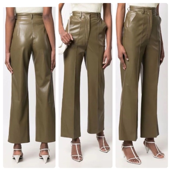 Nanushka Pants - Nanushka GREEN Lucee trousers in vegan leather pants size XS C5